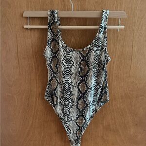 Brown Snake Print Bodysuit